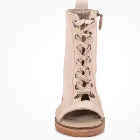 Vintage Foundry Co. Odette Boot Open Toe Lace-up Booties Sandals in Bone-Sz 8.5 - Picture 3 of 7